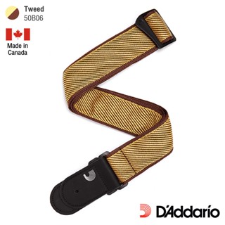 DAddario® 50B06 Nylon Woven Tweed Guitar Strap สายสะพายกีตาร์ กว้าง 2 นิ้ว ปลายสายมีโลโก้ DAddario ** Made in Canada **