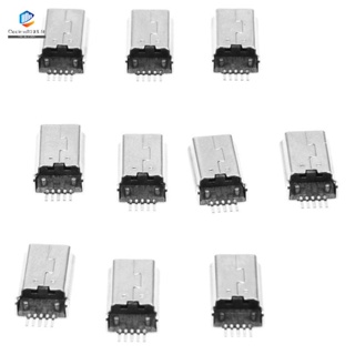 ปลั๊กแจ็คเชื่อมต่อบัดกรี Mini USB Type B ตัวผู้ 180 องศา 5-Pin SMD SMT 10 ชิ้น