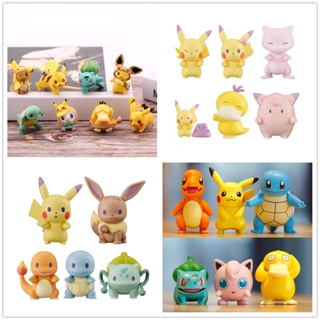 โมเดลฟิกเกอร์ Pokemon Charmander Cleffa Pikachu Bulbasaur Squirtle Psyduck ของเล่นสําหรับเด็ก