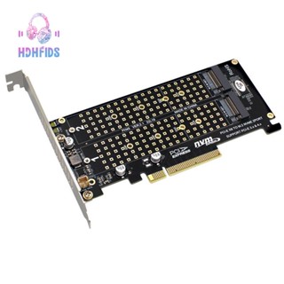 เมนบอร์ดอะแดปเตอร์ขยาย PCI-E X8 X16 Double Disk Transfer Card NVME M.2 MKEY SSD RAID PCI-E 3.0 4.0