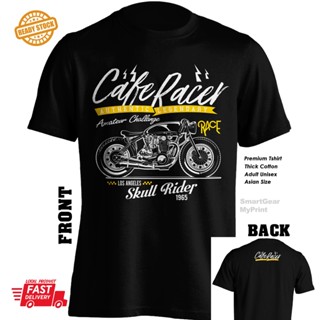 sadasเสื้อยืดพิมพ์ลายแฟชั่น เสื้อยืด ผ้าฝ้าย พิมพ์ลาย Cafe Racer rider สไตล์เรโทร คลาสสิก สําหรับขี่รถจักรยานยนต์