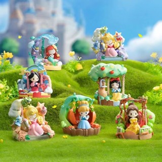 [ของแท้] ตุ๊กตาฟิกเกอร์ Disney Princess D-baby Series Flower Swing สําหรับตกแต่งโต๊ะ