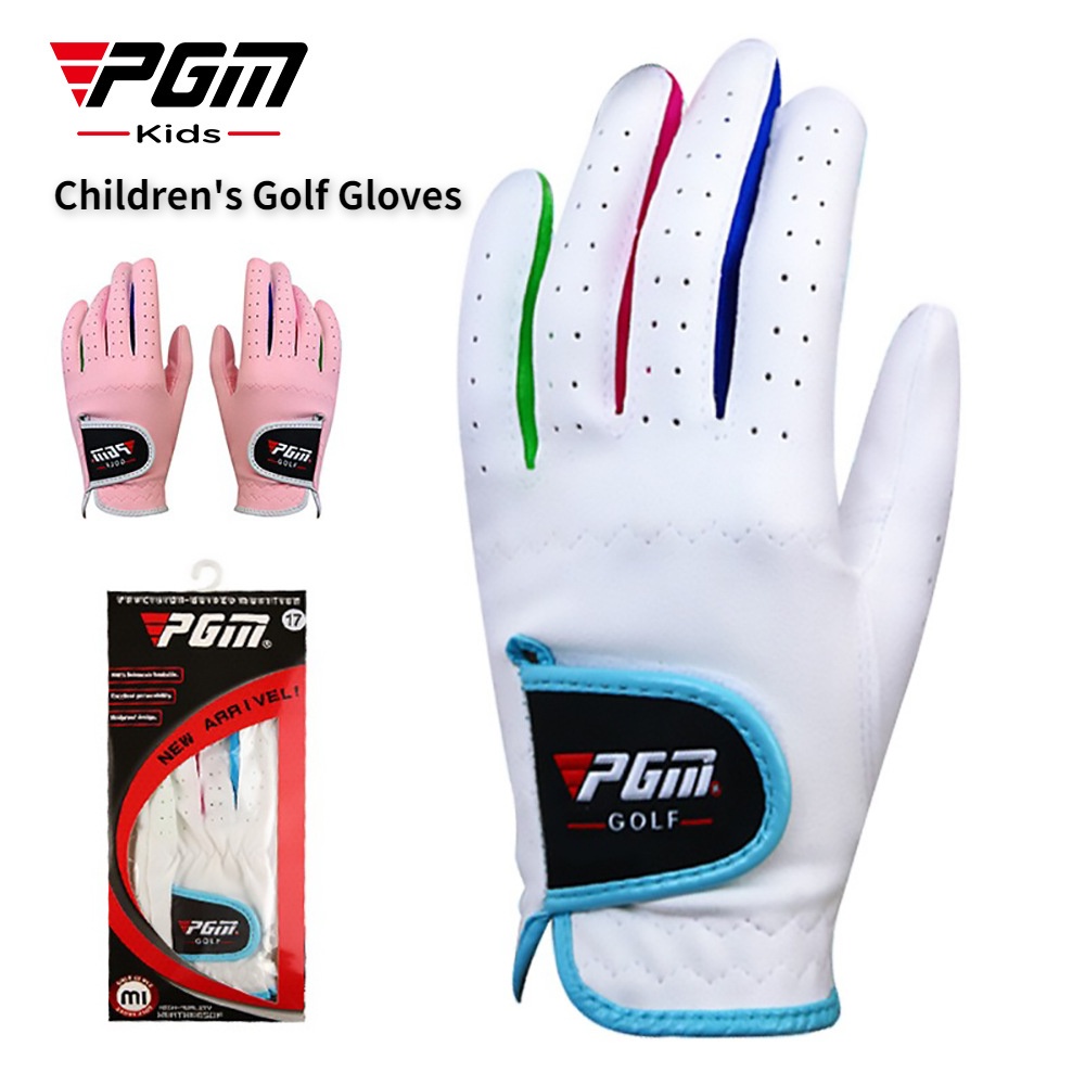 Pgm ถุงมือกอล์ฟ ผ้าไฟเบอร์ ระบายอากาศ กันลื่น 2 สี สําหรับเด็กผู้ชาย และเด็กผู้หญิง