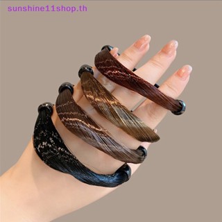 Sunshop ยางรัดผมหางม้า แบบถัก แฟชั่นสไตล์เกาหลี สําหรับผู้หญิง TH