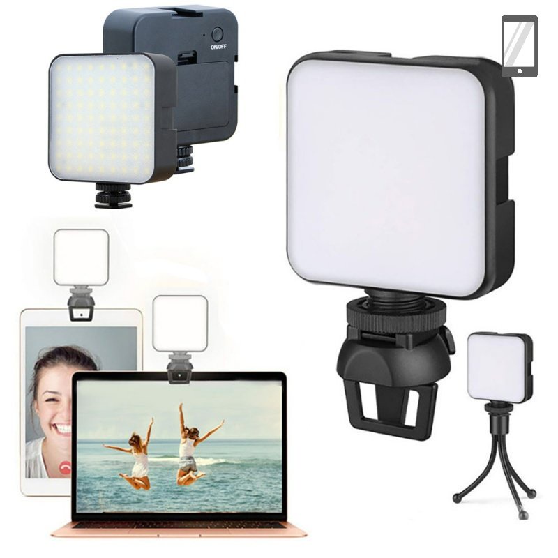 ขายดี โคมไฟเติมแสงกล้องวิดีโอ LED 6500K พร้อมไฟ 3 โหมด แบบพกพา สําหรับกล้อง โทรศัพท์