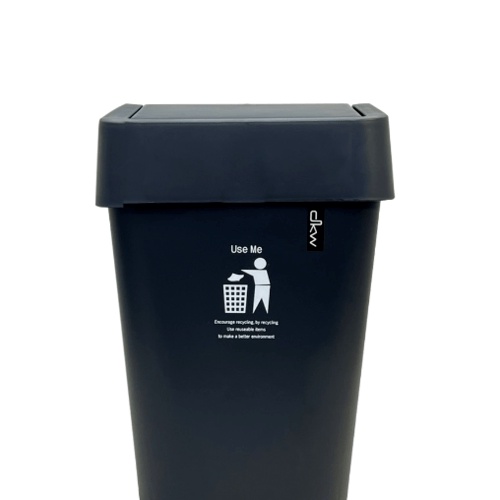 good.tools-DKW ถังขยะฝาสวิงทรงเหลี่ยม 11 ลิตร รุ่น HH-224SPGR ขนาด 23.5x23.5x37 ซม. สีเทาเข้ม ถูกจริ