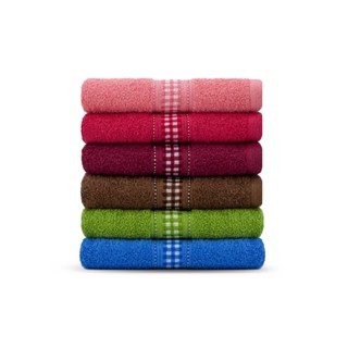 ผ้าเช็ดตัวและชุดคลุมอาบน้ำ Frolina ผ้าขนหนูเช็ดตัว ขนาด 27x54 นิ้ว รุ่น Tartan