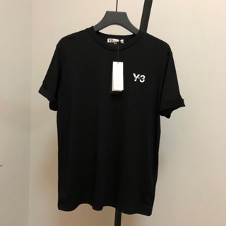 Y-3 เสื้อยืดคอกลม แขนสั้น ผ้าฝ้าย พิมพ์ลาย เรียบง่าย สําหรับผู้ชาย และผู้หญิง