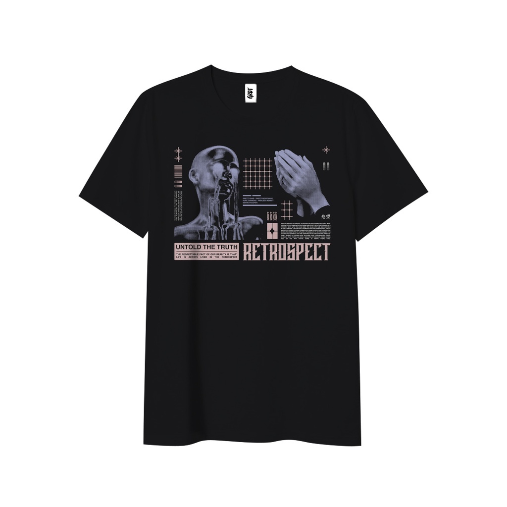 Grdt - เสื้อยืดแขนสั้น Retrospect Black T-Shirt