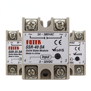 โมดูลรีเลย์โซลิดสเตท SSR-10DA SSR-25DA SSR-40DA 10A 25A 40A อินพุต 3-32V DC 24-380V AC เอาท์พุต คุณภาพสูง