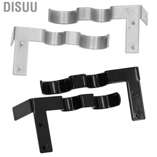 Disuu Double Curtain Rod Bracket  High Stability Easy Installation Premium Steel 2Pcs Curtain Rod Holder  for Office