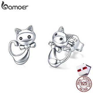 ต่างหูชุบเงิน 925 bamoer Cat Collection