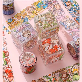 Mohamm เทป PET ลายการ์ตูนน่ารัก สําหรับตกแต่งสมุดภาพ DIY 1 ม้วน