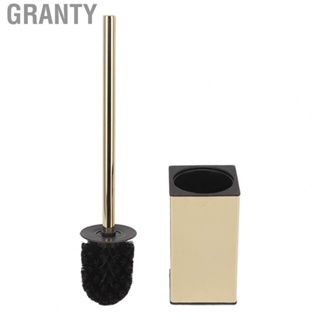 Granty Toilet Brush and Holder  Long Handle Toilet Bowl Scrubber and Holder Round Rust Resistant Stainless Steel Space Saving  for Bathroom