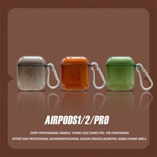 เคสหูฟังบลูทูธไร้สาย ใส แบบนิ่ม สีพื้น กันกระแทก สําหรับ Airpods 1 2 3 pro 2 Pro3