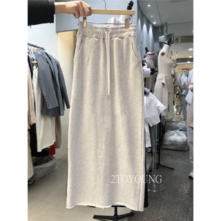 2TOYOUNG  กระโปรง กระโปรงยีนส์ เสื้อผ้าผู้หญิงแฟชั่น Sexy skirt 2023 New คุณภาพสูง Unique Trendy Korean Style A23M0AW 36Z230909