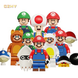 ของเล่นตัวต่อ เกม Super Mario Bros Luigi Kinopio Yoshi ขนาดเล็ก เสริมการเรียนรู้เด็ก KDL815