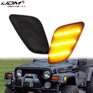 แถบไฟเลี้ยว LED สีเหลืองอําพัน สําหรับ 1997 1998 1999 2000 2001 2006 Jeep Wrangler TJ 55155629Ac 55155628Ac CH2550120