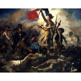 โปสเตอร์ผ้าใบ พิมพ์ลาย Eugene Delacroix Liberty Leading The People สําหรับตกแต่งบ้าน