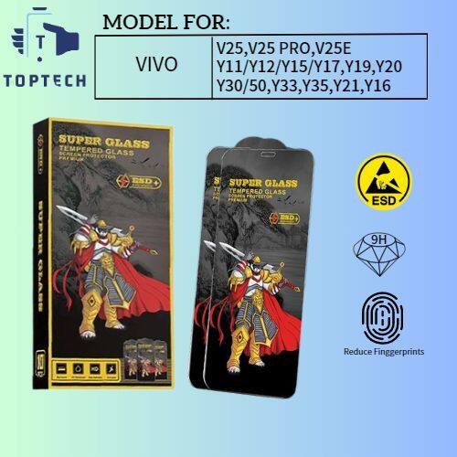 Panda Warrior Real 9H 3DBig หน้าจอโค้งป้องกันหน้าจอสําหรับ Vivo Y11,Vivo Y12,Vivo Y15,Vivo Y16,Vivo 