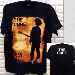 เสื้อยืดแขนสั้น พิมพ์ลายวงร็อค The Cure สีดํา