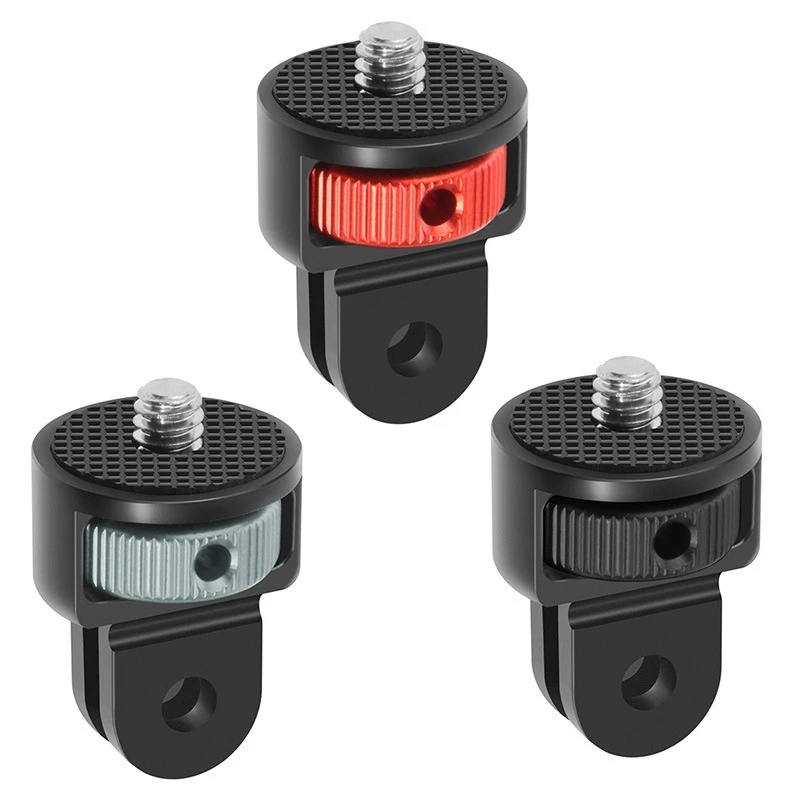 อลูมิเนียม 1/4 นิ้วสกรูขาตั้งกล้องอะแดปเตอร์ 360Rotating Mount สําหรับ Gopro Insta360 One X2 X3 Action 3 อุปกรณ์เสริมสําหรับกล้อง thumbnail 7