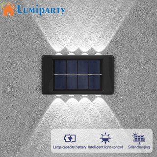 Lumiparty โคมไฟติดผนัง Led พลังงานแสงอาทิตย์ กันน้ํา เรืองแสงในที่มืด สําหรับสวน ระเบียง ถนน กลางแจ้ง 2 ชิ้น