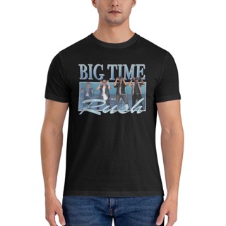 เสื้อยืด ผ้าฝ้าย พิมพ์ลายกราฟฟิคโลโก้ Big Time Rush สไตล์เรโทร