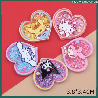 Diy วัสดุโทรศัพท์มือถือ Shell Patch Luminous Sanrio Double Layer Quicksand อะคริลิคอุปกรณ์เสริม Flower