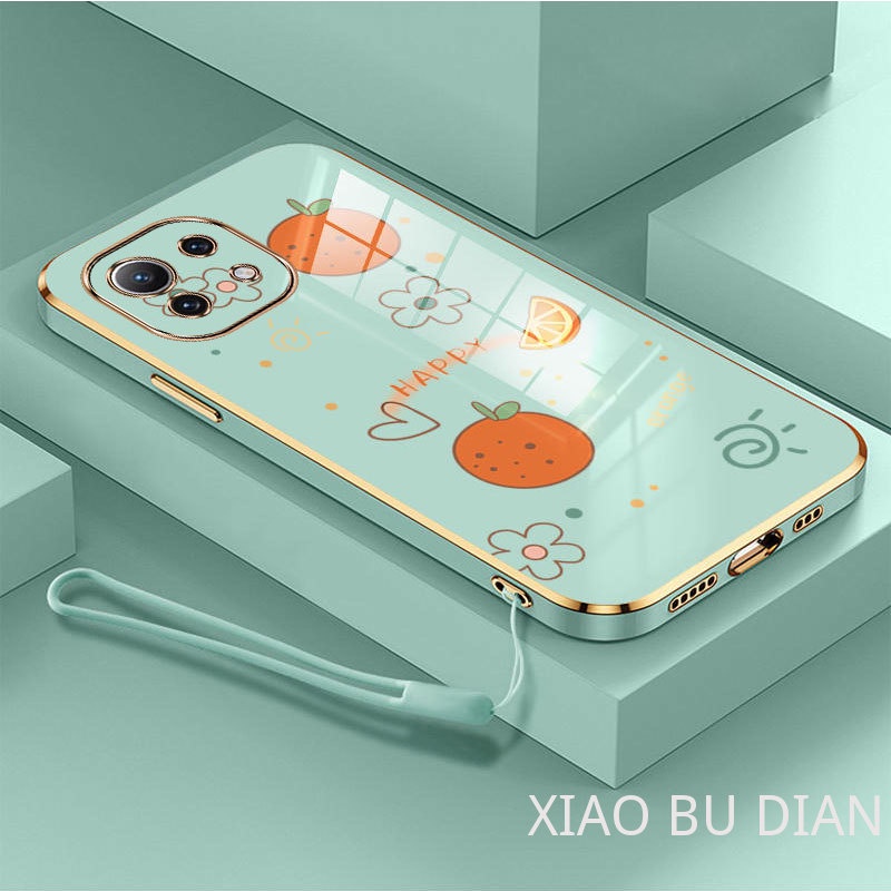 ปลอก Xiaomi 11 Xiaomi mi 11 lite 11t 11 lite 5g ne 11t pro เคสโทรศัพท์ Citrus ขนาดเล็ก Ultrathin Electroplated Smooth เคสโทรศัพท์ Soft Case Shock Cover กันชน Protector