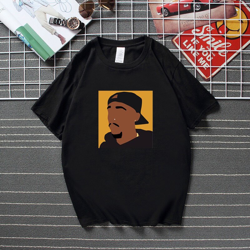 ดอกไม้  เสื้อยืดแขนสั้น พิมพ์ลาย Tupac Shakur 2Pac Streetwear Camisetas สไตล์คลาสสิก ไม่ซ้ําใคร สําห