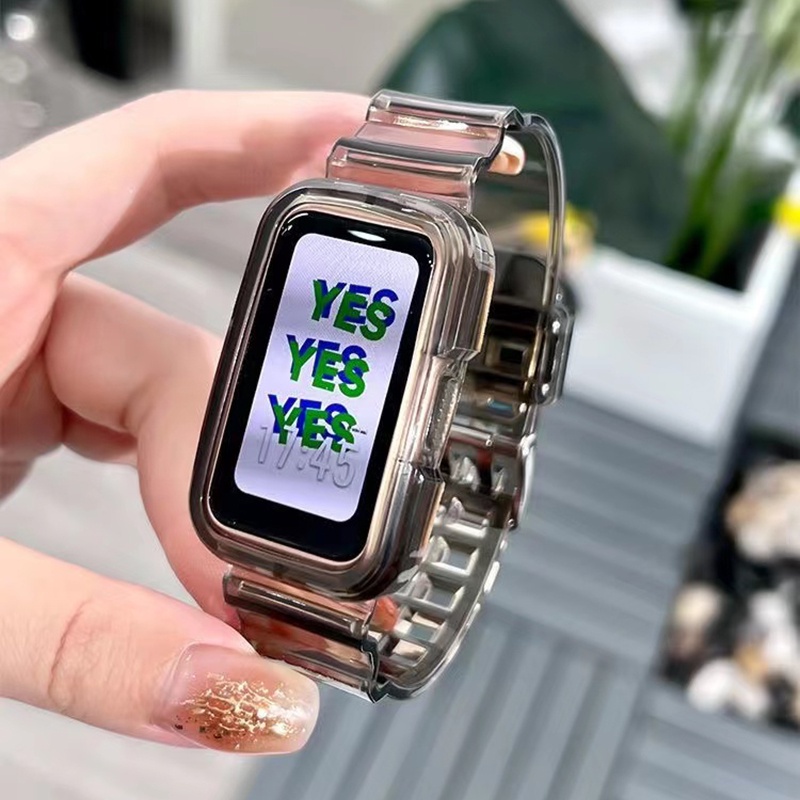 สายนาฬิกาข้อมือ ซิลิโคนใส แบบเปลี่ยน สําหรับ Huawei band