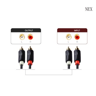 Nex RCA สายเคเบิล 2RCA ตัวผู้ เป็น 2RCA สายเคเบิลสเตอริโอ ชุบทอง สําหรับลําโพง แอมป์ ตัวรับสัญญาณ โฮมเธียเตอร์