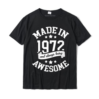 [พร้อมส่ง] เสื้อยืดผ้าฝ้าย พิมพ์ลายอนิเมะ Made In 1972 49 Years Old Bday 49th Birthday สําหรับผู้ชาย ผู้หญิง