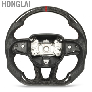 Honglai Forged Dry Carbon Fiber Steering Wheel Perforated Leather Replacement for Dodge Challenger  SRT HELLCAT 2015-2022