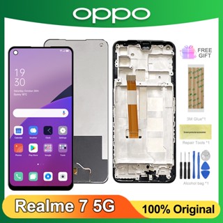 อะไหล่หน้าจอสัมผัส LCD 6.5 นิ้ว พร้อมกรอบ สําหรับ OPPO Realme 7 5G RMX2111 Realme 7