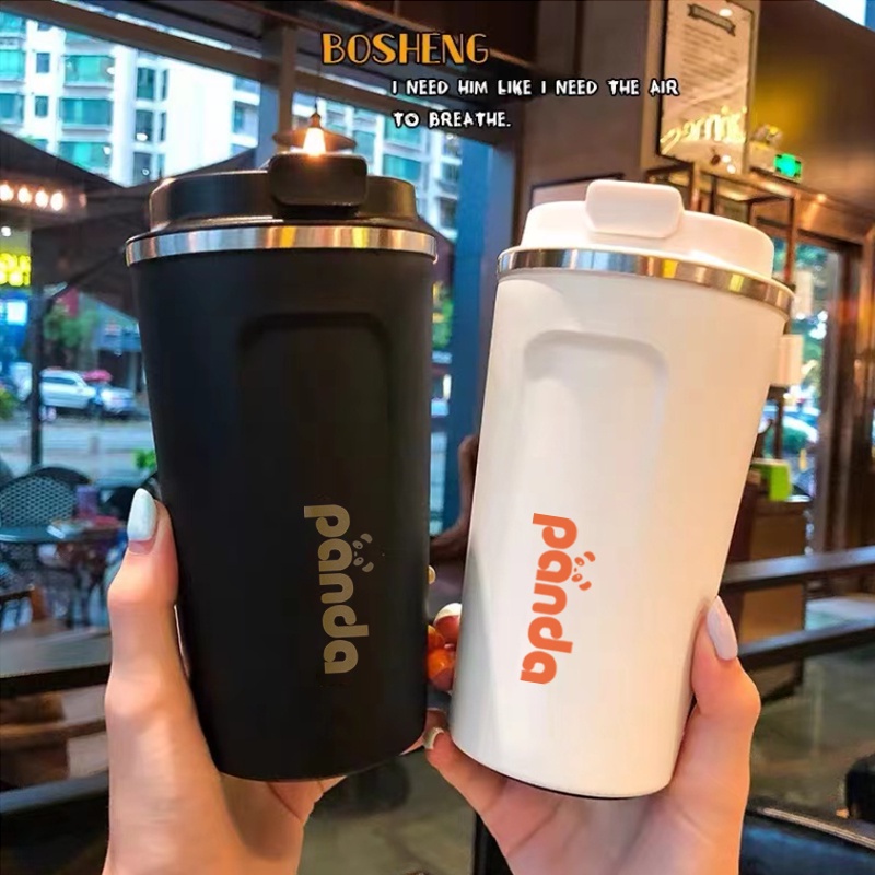 PANDA แก้วเก็บความเย็น เก็บความร้อน พร้อมฝา ขนาด 510 มล แก้วกาแฟพกพา Americano Cup สแตนเลส กระติกน้ำ อุณหภูมิ