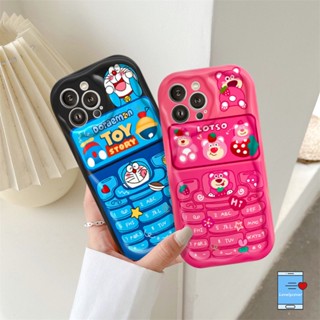 เคสโทรศัพท์มือถือ ขอบโค้ง ลายการ์ตูน Toy Story Doraemon Strawberry Bear 3D สร้างสรรค์ สําหรับ IPhone 7 8 Plus XR 11 14 12 13 Pro Max 6s 6 X XS Max SE 2020