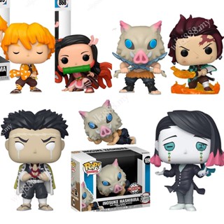 Funko POP โมเดลฟิกเกอร์ Demon Slayer 869 ZENITSU AGATSUMA 874 TANJIRO KAMADO 868 NEZUKO KAMADO ENMU สําหรับตกแต่งสํานักงาน