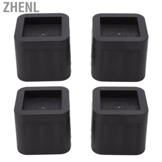 Zhenl 4Pcs 3.5in Furniture Risers ABS Rubber Black Stackable Square with Pad Lid Home Accessories for Couch Bed Cabinet Leg