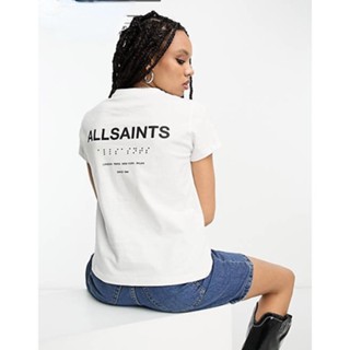 Allsaints ใหม่ เสื้อยืดลําลอง ผ้าฝ้าย แขนสั้น คอกลม พิมพ์ลาย สําหรับผู้ชาย และผู้หญิง เหมาะกับฤดูร้อน