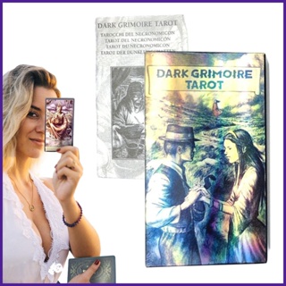 ไพ่ทาโรต์ เวอร์ชั่นภาษาอังกฤษ Dark Grimoire Tarot Guidebook Family Party Prediction Divination Board Game Deck playth