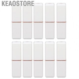 Keaostore 10pcs Portable Empty Lipstick Tube DIY Lip Balm Refillable Lipstick