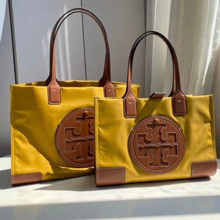  Tory Burch Ella Series กระเป๋าสะพายไหล่ ผ้าไนล่อน ทรงโท้ท ขนาดเล็ก ขนาดใหญ่