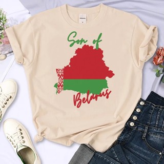 เสื้อยืด พิมพ์ลายกราฟฟิคการ์ตูนตลก belarus มังงะ สําหรับผู้หญิง