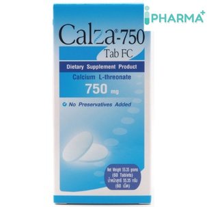 Lot ใหม่ หมดอายุ 11/2026 CalZa   แคลซ่า  แคลเซียม แอล- ทรีโอเนต 750 mg.ชนิดเม็ด 60 เม็ด [iPha]