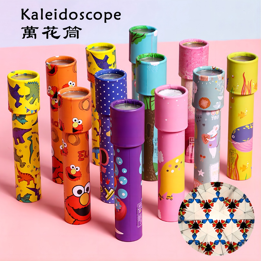 Kaleidoscope กล้องส่องทางไกล กระจกหลายเหลี่ยม ขนาดกลาง หมุนได้ เพื่อการเรียนรู้การสอนวิทยาศาสตร์ สําหรับเด็ก และผู้ปกครอง YL136
