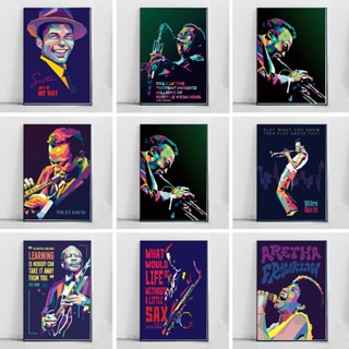 ใหม่ ภาพโปสเตอร์ John Coltrane MILES DAVIS Jazz Music Star Concert ผ้าแคนวาส สําหรับตกแต่งผนังบ้าน ห้อง ของขวัญ