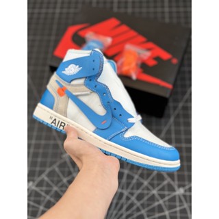 [Pure Original NK] Joe 1st Generation Retro High OG UNC Joint OW North Carolina รองเท้าผ้าใบลําลอง ข้อสูง สีฟ้า สีขาว สีดํา สีส้ม เหมาะกับการเล่นกีฬา บาสเก็ตบอล