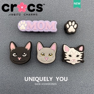 Jibbitz crocs charms หัวเข็มขัดรองเท้า อุปกรณ์เสริมรองเท้า แมวน่ารัก ซีรีส์การ์ตูนแมว กรงเล็บสนุก ตกแต่งรองเท้า หัวเข็มขัด